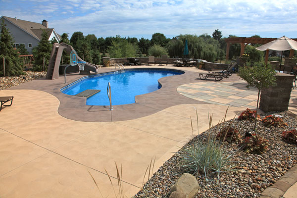 Colored Concrete Around Pool